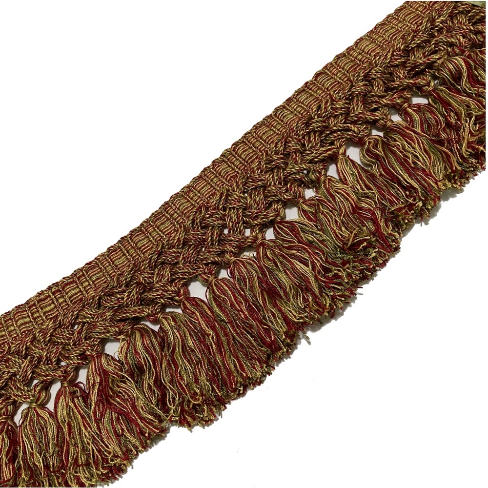 Tassel Fringe - Multi-Color Red Green Yellow - Heavy Wide Vintage